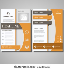 Colour Brochure Flyer design Layout template, size A4, Front page and back page design eps 10