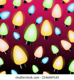 Colour of bulb design patterns on a pink background