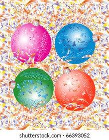 Colour Christmas balls. Vector illustration.