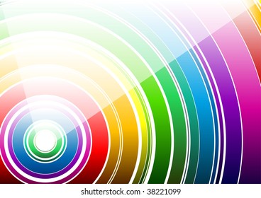 Colour circle as rainbow on the white.