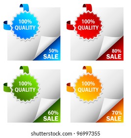 Colour collection of design element with label