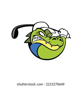 colour crocodile golf design vector illustration