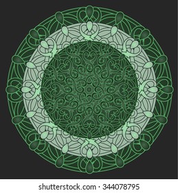 Colour decorative design element with a circular pattern. Mandala. Vector illustration