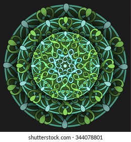 Colour decorative design element with a circular pattern. Mandala. Vector illustration