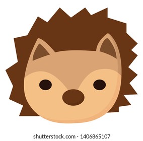 Eine farbige Zeichnung des Gesichts eines Igel, Vektorgrafik, Farbzeichnung oder Illustration. 