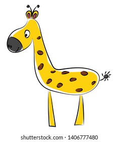 Colour Drawing Giraffe Vector Color Drawing Stock Vector (Royalty Free ...