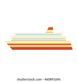 Colour ferry vector icon. Comfortable transportation way.