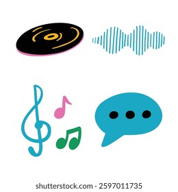 Colour Fill Shape Podcast Icon Handdrawn Doodle
