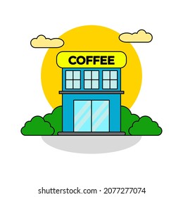 colour flat coffee shop vector design
