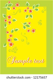 Colour floral greeting card, vector illustration