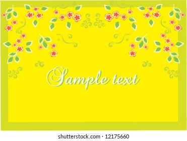 Colour floral greeting card, vector illustration