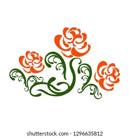 colour floral pattern on the white background, vector