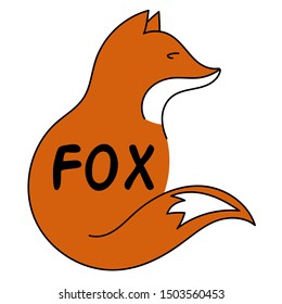 Colour Fox sign . Fox icon . Fox logo - vector illustration