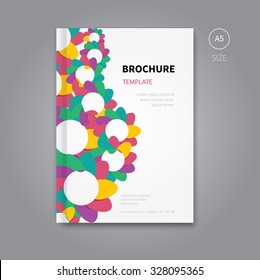 colour front page template of book or flyer / brochure with abstract background