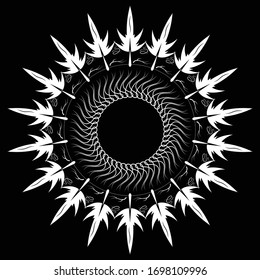the colour full black and white mandala