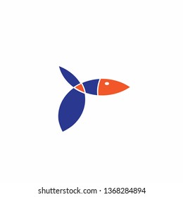 Colour full fish vector or silhouette
