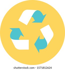 Colour full Recycle vector graphics icon. Environmental support
