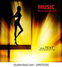 Colour Gabstract poster with girl dancer