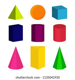 Colour geometric shapes. Vector illustration design icon