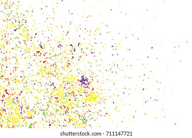 Colour glitter and sparkles background. Metallic sprinkles texture template for holiday designs, party, birthday, wedding, invitation, web, banner, cards. Vector.