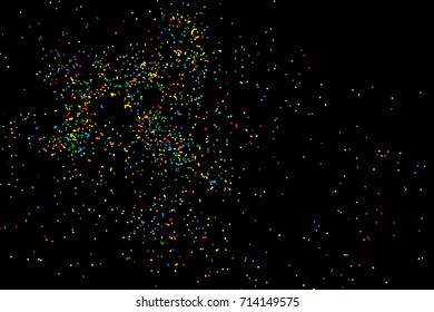 Colour glitter and sparkles background. Metallic sprinkles texture template for holiday designs, party, birthday, wedding, invitation, web, banner, cards. Vector.