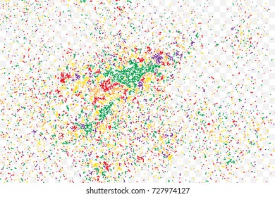Colour glitter and sparkles background. Metallic sprinkles texture template for holiday designs, party, birthday, wedding, invitation, web, banner, cards. Vector.