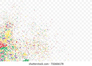 Colour glitter and sparkles background. Metallic sprinkles texture template for holiday designs, party, birthday, wedding, invitation, web, banner, cards. Vector.