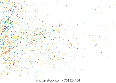 Colour glitter and sparkles background. Metallic sprinkles texture template for holiday designs, party, birthday, wedding, invitation, web, banner, cards. Vector.