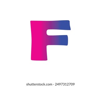 The colour gradient of the alphabet is isolated on a white background. 