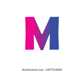 The colour gradient of the alphabet is isolated on a white background. 