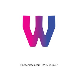 El gradiente de color del alfabeto está aislado sobre un fondo blanco.