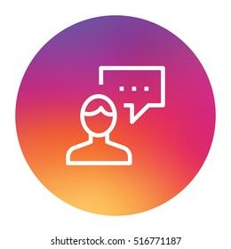 Colour gradient communication icon app button template