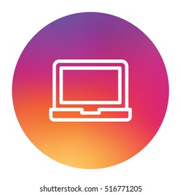 Colour gradient laptop icon app button template