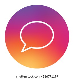 Colour gradient speech bubble icon app button template