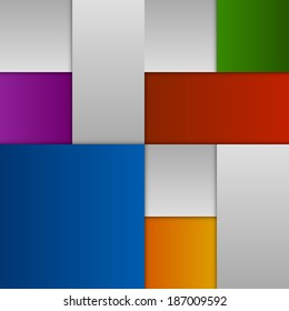 Colour and gray squares as vector layout.