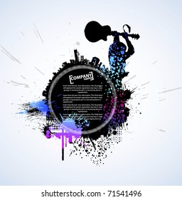 Colour grunge the poster. vector