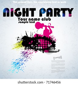 Colour grunge the poster. vector