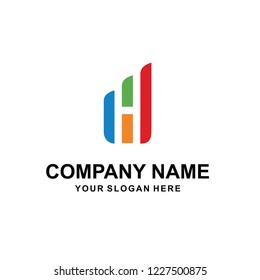 colour H logo vector