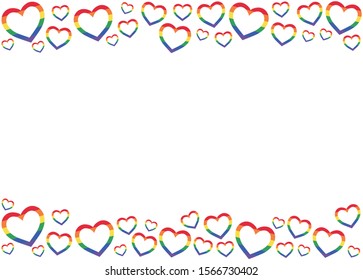 Colour heart pattern. Vector heart pattern.  LGBT heart pattern. 