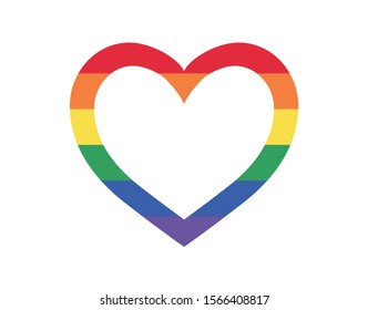 Colour heart vector logo. Pride logo. 