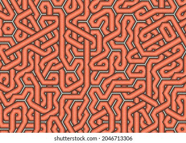 Colour Hexagon Tile Connection art background design illustration