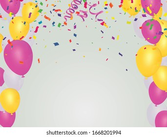 Colour holiday balloons background, baner, design ellements for decoration