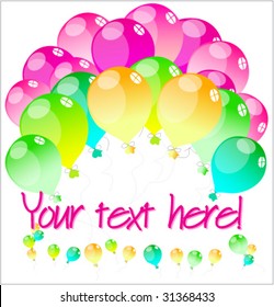Colour holiday balloons - background, texture,  vector design ellements for decoration