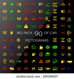 colour icon pack car information pictograms