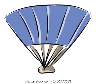 A colour illustration of a decorative hand fan, vector, color drawing or illustration. 