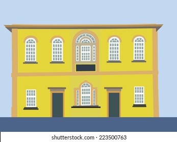 Colour illustration of the Wesleyan Chapel, Sowerby Bridge, West Yorkshire, England, UK