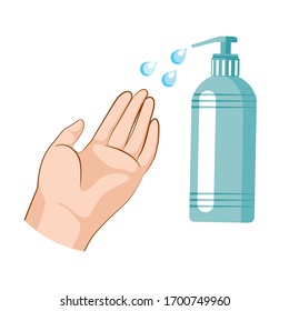 colour illustrations of hands on white background. Instructions for washing hands. fingers. Care of the hands. vector.