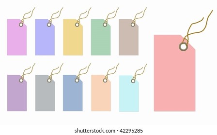 Colour labels on a white background