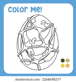 Colour me: The dinosaur’s egg. The ancient creature the egg of dinosaurs colouring page for kids