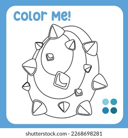 Colour me: The dinosaur’s egg. The ancient creature the egg of dinosaurs colouring page for kids